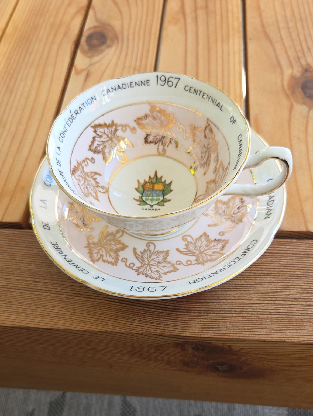 Centennial 1967 Canada Gold-Trim Teacup and Saucer by Royal Grafton